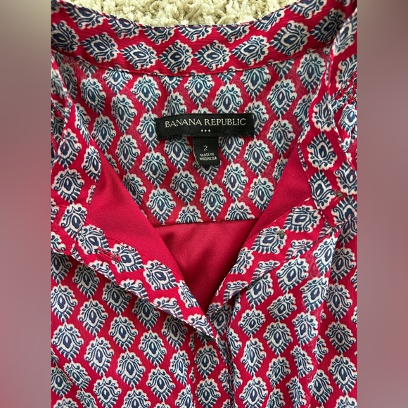 NWOT Banana Republic Womens Size 2 Red, Blue, and White Maxi Dress - Picture 6 of 7